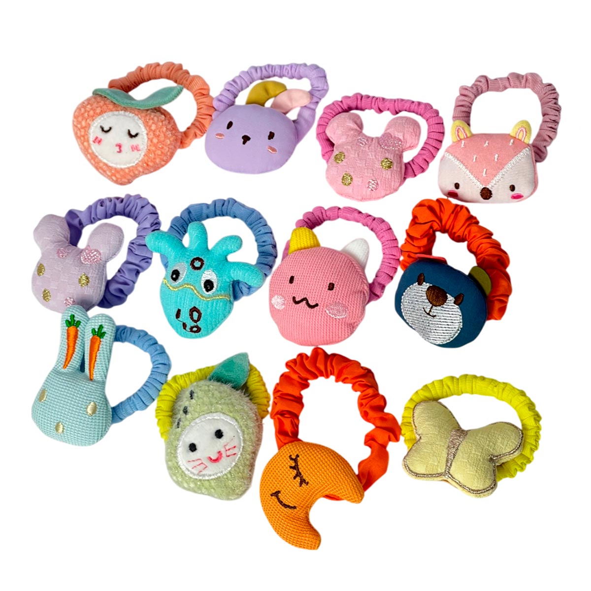 Set x12 Moños Infantiles Animales MOx12